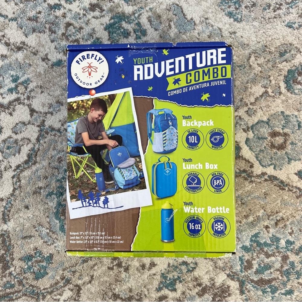 Youth Adventure Combo - backpack lunch box and water bottle never used - Picture 2 of 5